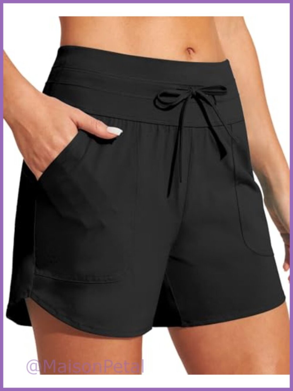 IUGA Womens 5" Board Shorts High Waisted Stretchy Quick Dry Swim Beach Shorts